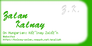 zalan kalnay business card
